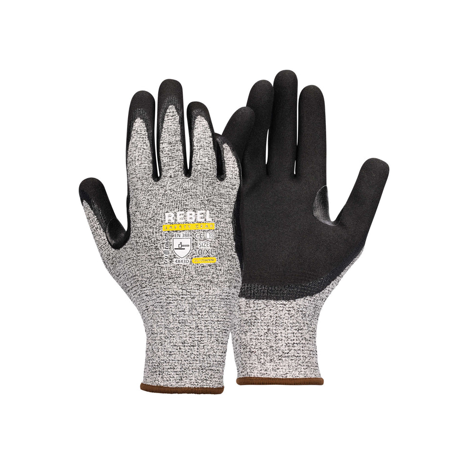 REBEL Tru Touch Cut 5 Nitrile Wrist Gloves - Pack of 12