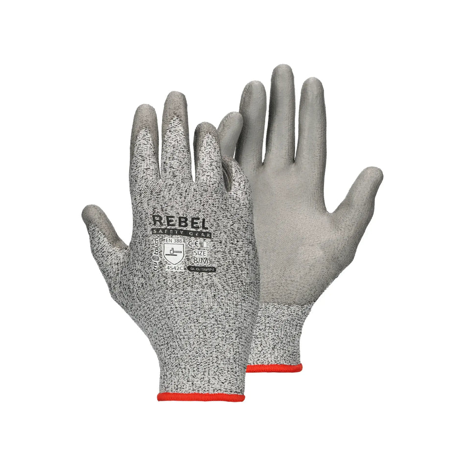 REBEL Tru Touch Cut 5 PU Wrist Gloves - Pack of 12