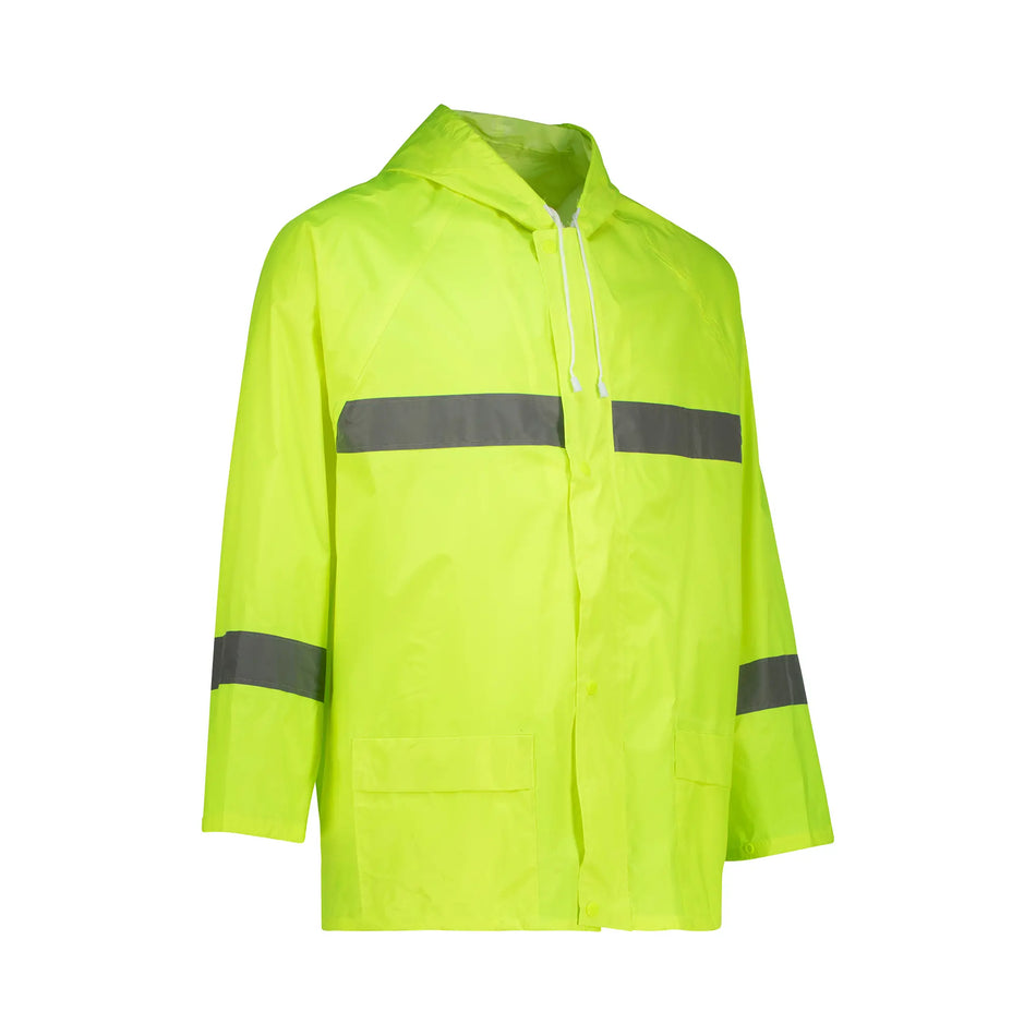 REBEL AquaSkin Rubberised Hi Viz Reflective Lime Rainsuit