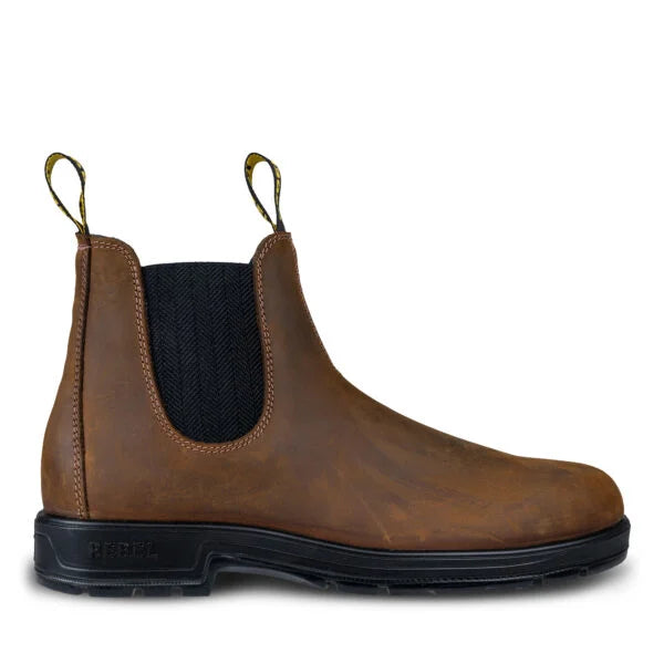 REBEL Urban Retro Classic Chelsea Boot - Rustic Brown