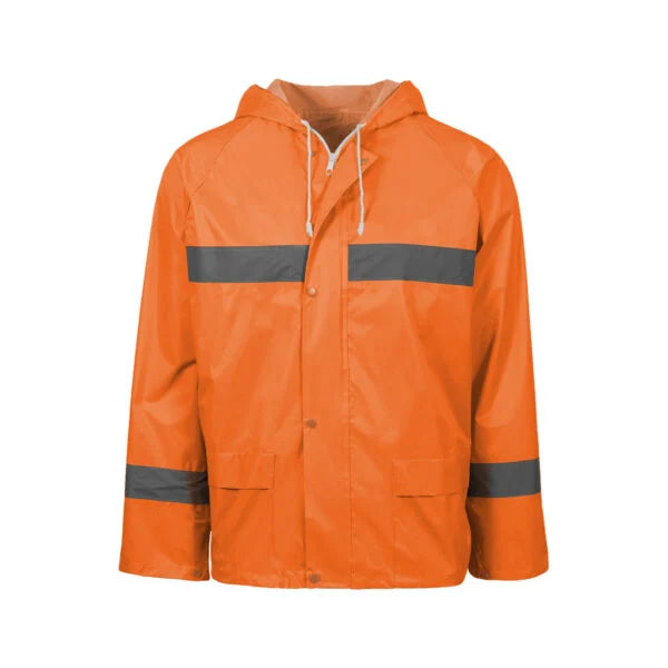 REBEL AquaSkin Rubberised Hi Viz Reflective Orange Rainsuit