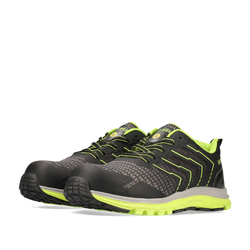 REBEL Men’s Light Industrial 2.0 Shoe Black Green
