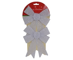Christmas Silver Glitter Bow Set-0