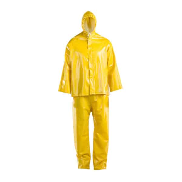HYDRO YELLOW RAIN SUIT VIRGIN PVC, HOOD, STORM FLAP