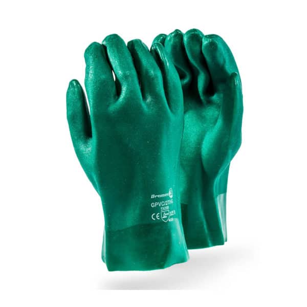 HEAVY DUTY TEXTURED GREEN PVC COATED GLOVES